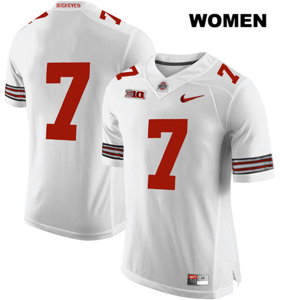 Ohio State Buckeyes Women's Dwayne Haskins #7 White Authentic Nike No Name College NCAA Stitched Football Jersey UK19T43RZ